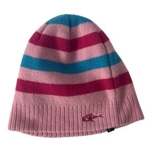 Screamer Child's Knit Beanie Hat Pink & Blue